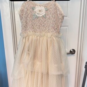 Elegant Cream Lace Kids Dress